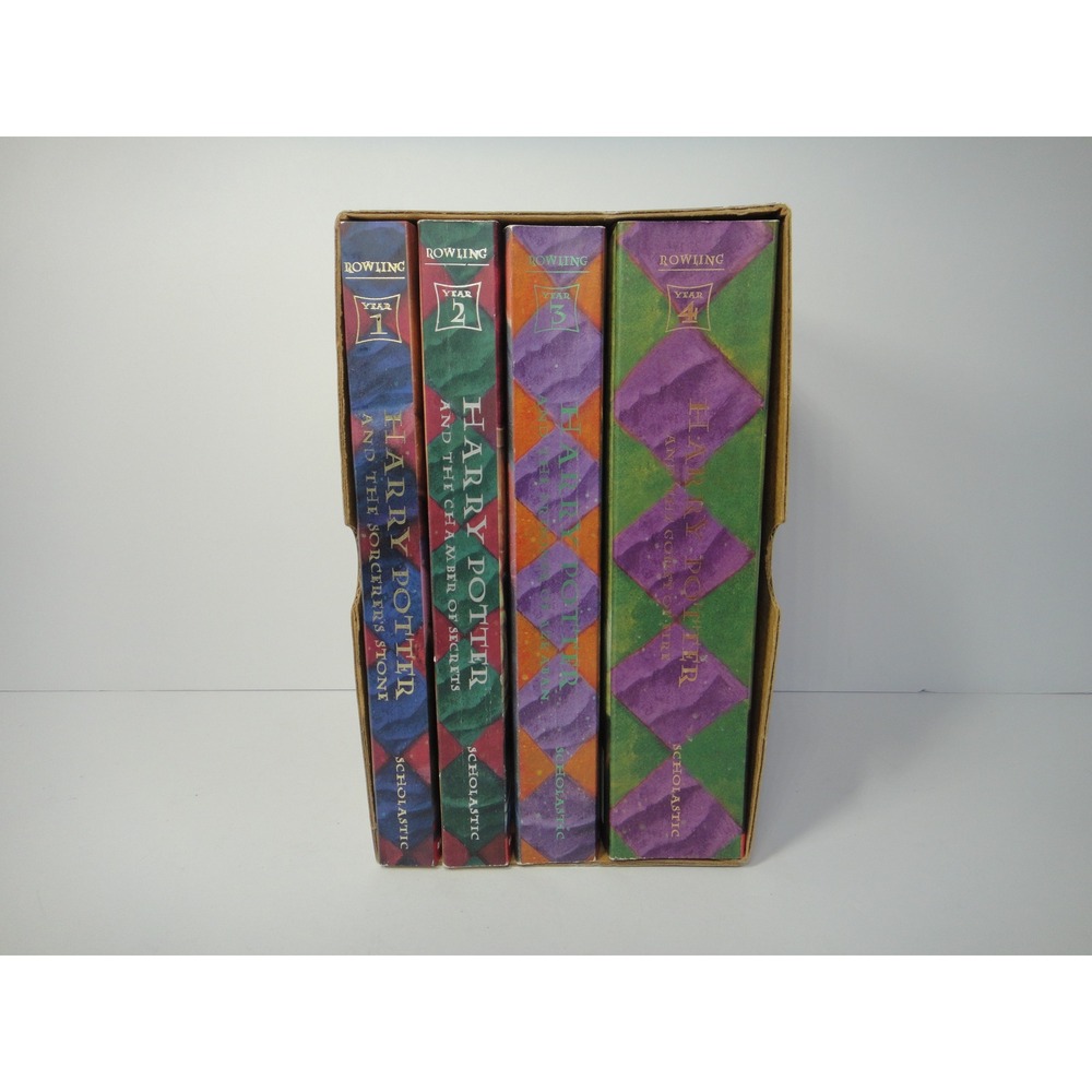 Harry Potter Collection Books 1-4 Paperback Box Set J.K. Rowling Scholastic EUC